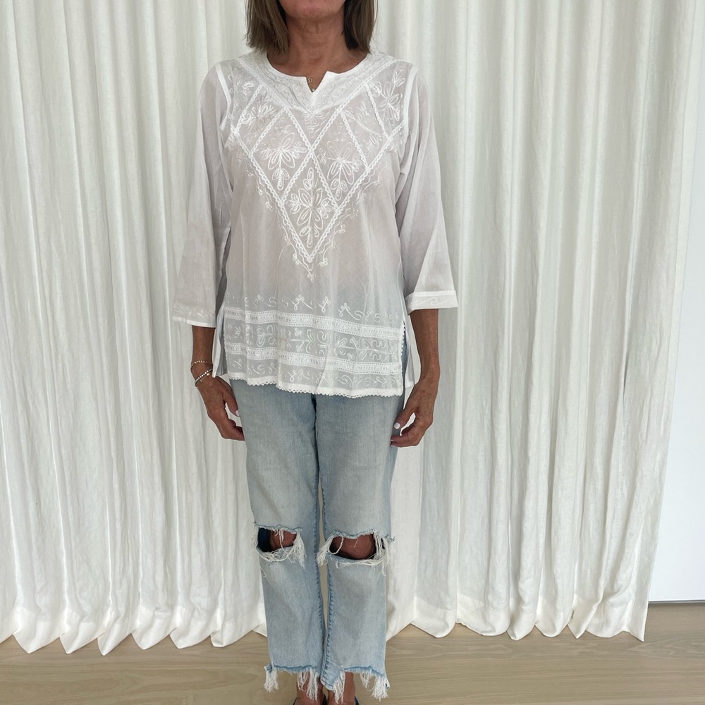 White Embroidered Wedding Shirt